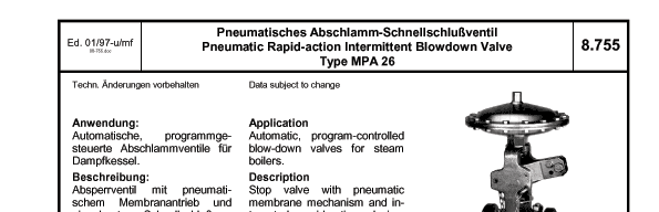 Pneumatic blowdown valve